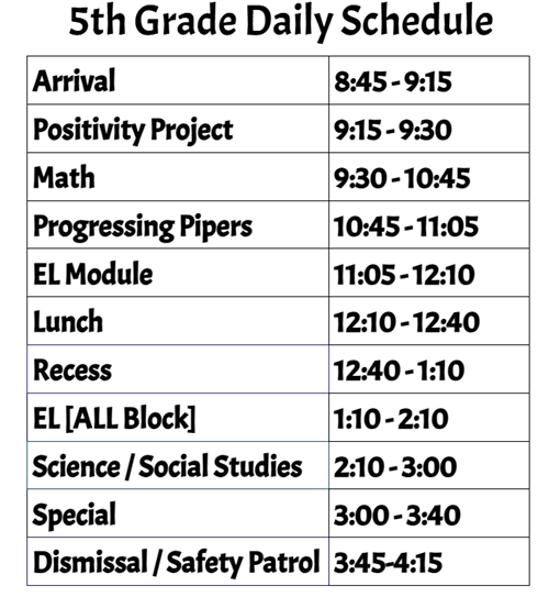 schedule